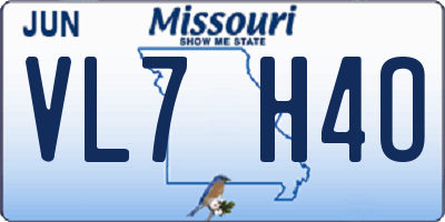 MO license plate VL7H4O