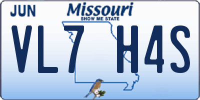MO license plate VL7H4S