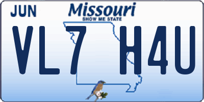MO license plate VL7H4U