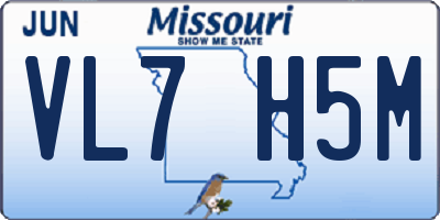 MO license plate VL7H5M