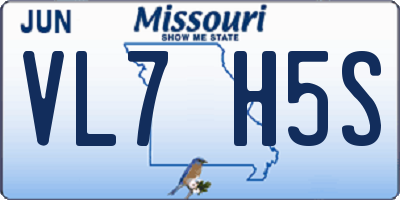 MO license plate VL7H5S