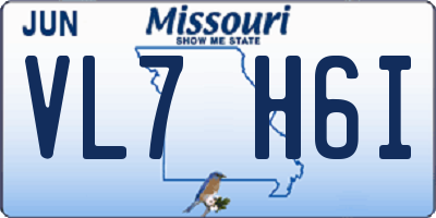MO license plate VL7H6I