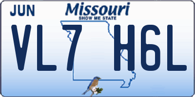 MO license plate VL7H6L