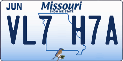 MO license plate VL7H7A