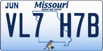 MO license plate VL7H7B