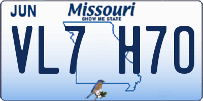 MO license plate VL7H7O