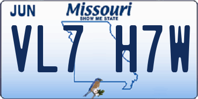 MO license plate VL7H7W