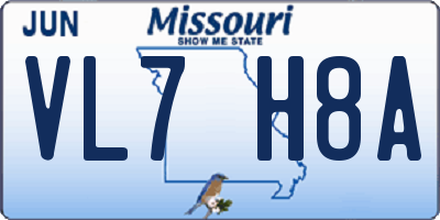 MO license plate VL7H8A