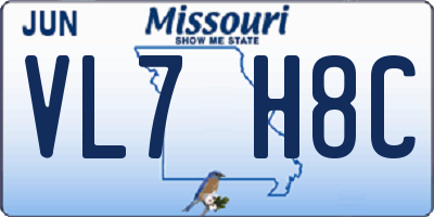 MO license plate VL7H8C