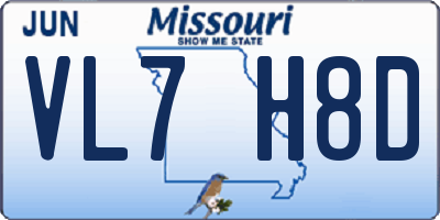 MO license plate VL7H8D