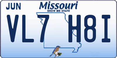 MO license plate VL7H8I