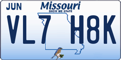 MO license plate VL7H8K