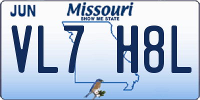 MO license plate VL7H8L
