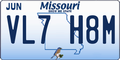 MO license plate VL7H8M