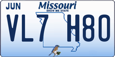 MO license plate VL7H8O
