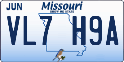 MO license plate VL7H9A