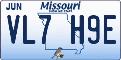 MO license plate VL7H9E