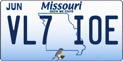 MO license plate VL7I0E