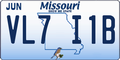 MO license plate VL7I1B