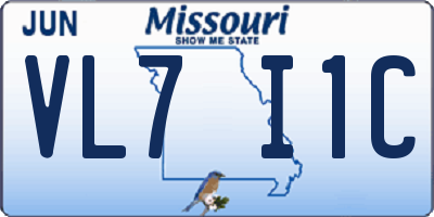 MO license plate VL7I1C