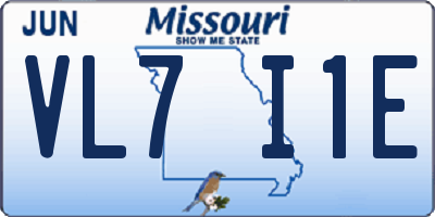 MO license plate VL7I1E