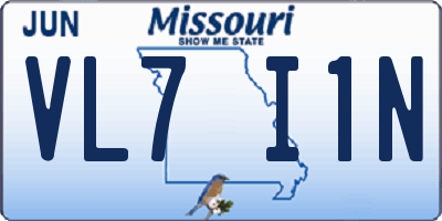 MO license plate VL7I1N