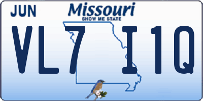MO license plate VL7I1Q