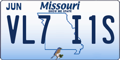 MO license plate VL7I1S