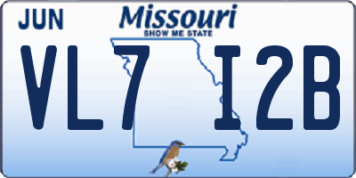 MO license plate VL7I2B