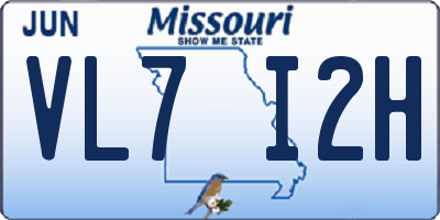MO license plate VL7I2H