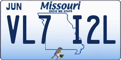 MO license plate VL7I2L