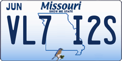 MO license plate VL7I2S