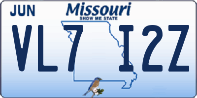 MO license plate VL7I2Z