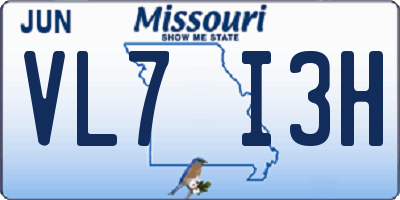 MO license plate VL7I3H