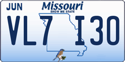 MO license plate VL7I3O