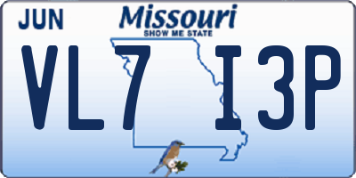 MO license plate VL7I3P