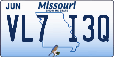 MO license plate VL7I3Q