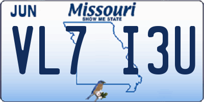 MO license plate VL7I3U