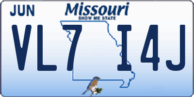 MO license plate VL7I4J