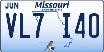 MO license plate VL7I4O