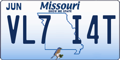 MO license plate VL7I4T