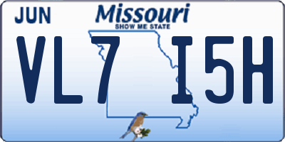 MO license plate VL7I5H