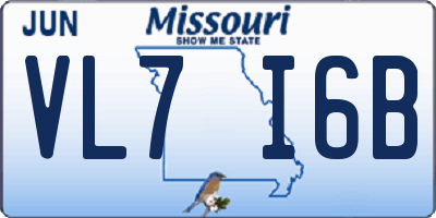 MO license plate VL7I6B