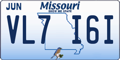 MO license plate VL7I6I