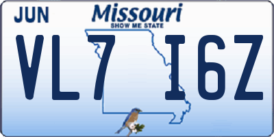 MO license plate VL7I6Z