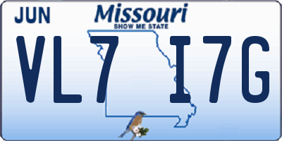 MO license plate VL7I7G