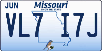 MO license plate VL7I7J