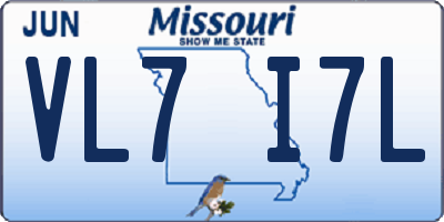 MO license plate VL7I7L