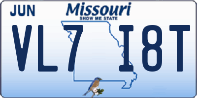 MO license plate VL7I8T