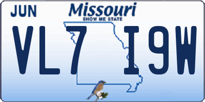 MO license plate VL7I9W